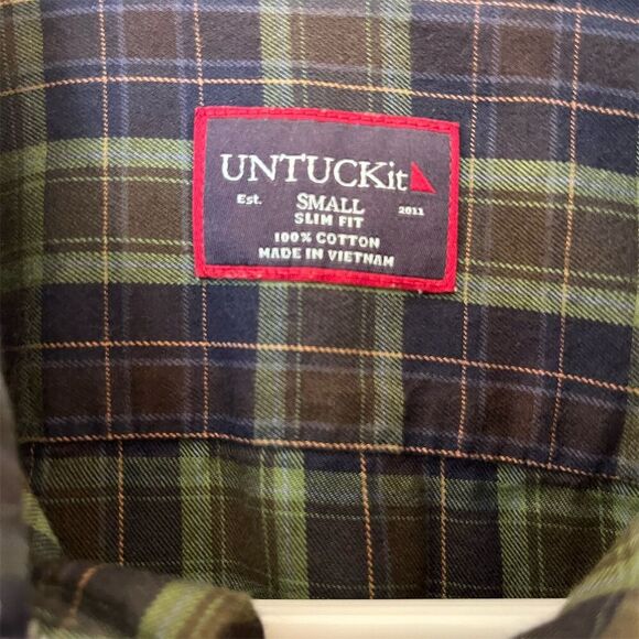 UNTUCKit Men's Slim Fit Plaid Long Sleeve Button-Up Shirt Size S - Picture 3 of 9